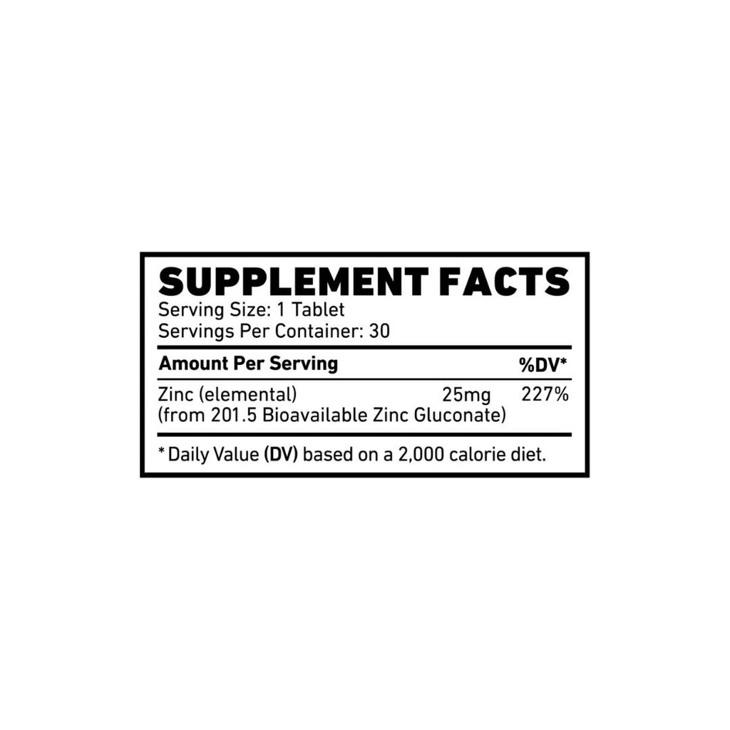 Skeleton Nutrition Zinc Gluconate - 30 Tablets for Immune & General Health Support