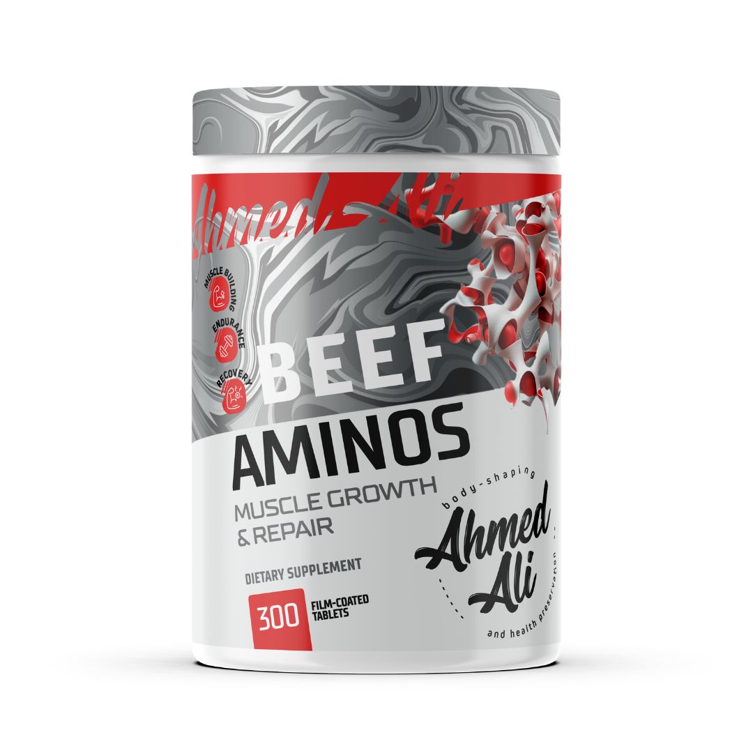 Ahmed Ali Nutrition Beef Aminos | Muscle Growth & Repair – 300 Tablets