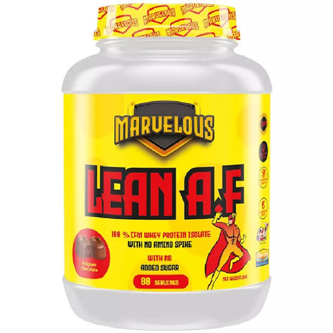 Marvelous Nutrition Lean A.F 100% Whey Protein Isolate 2kg (80 Servings)