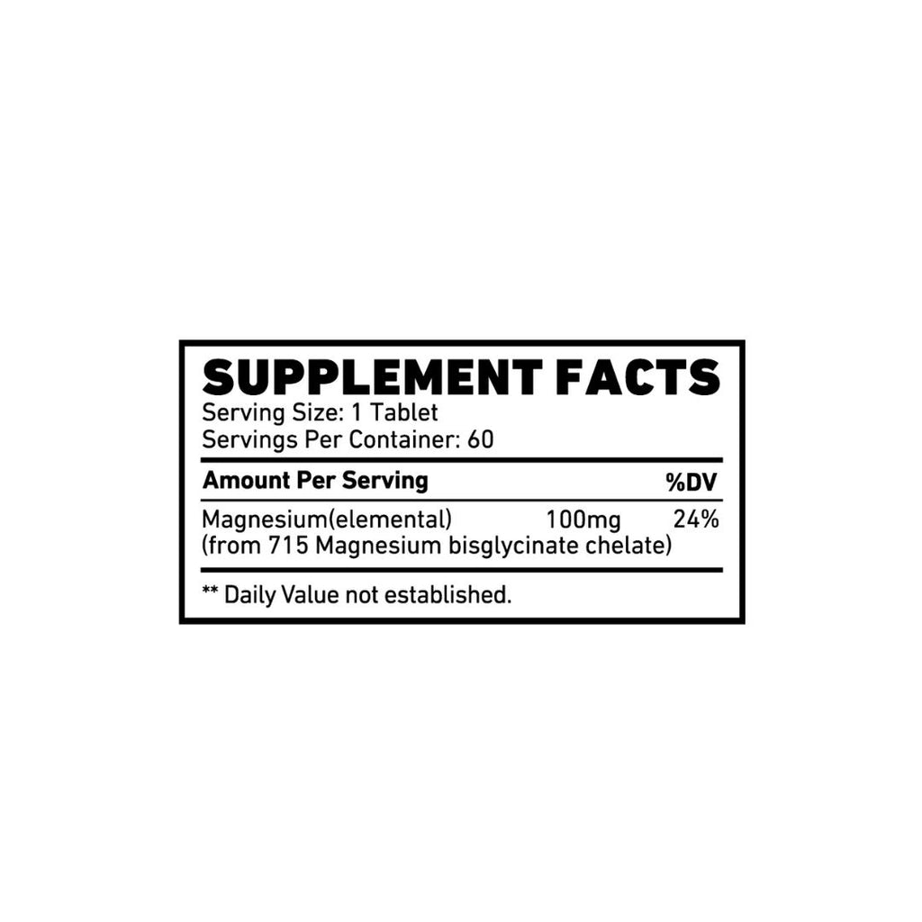 Skeleton Nutrition Magnesium Glycinate - 60 Coated Tablets for Relaxation & Muscle Health