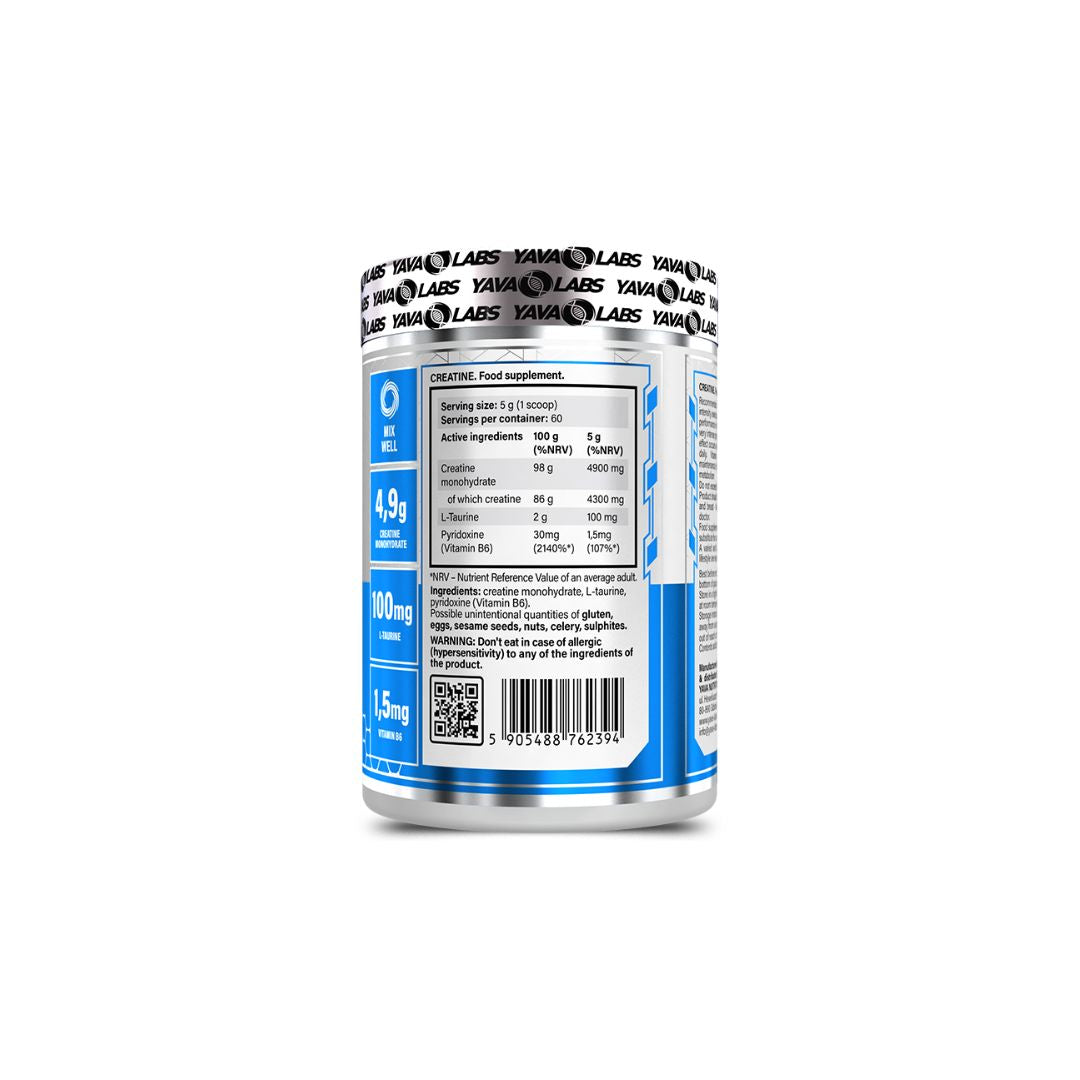 Yava Labs Creatine + Taurine – 300g for Muscle Power & Performance